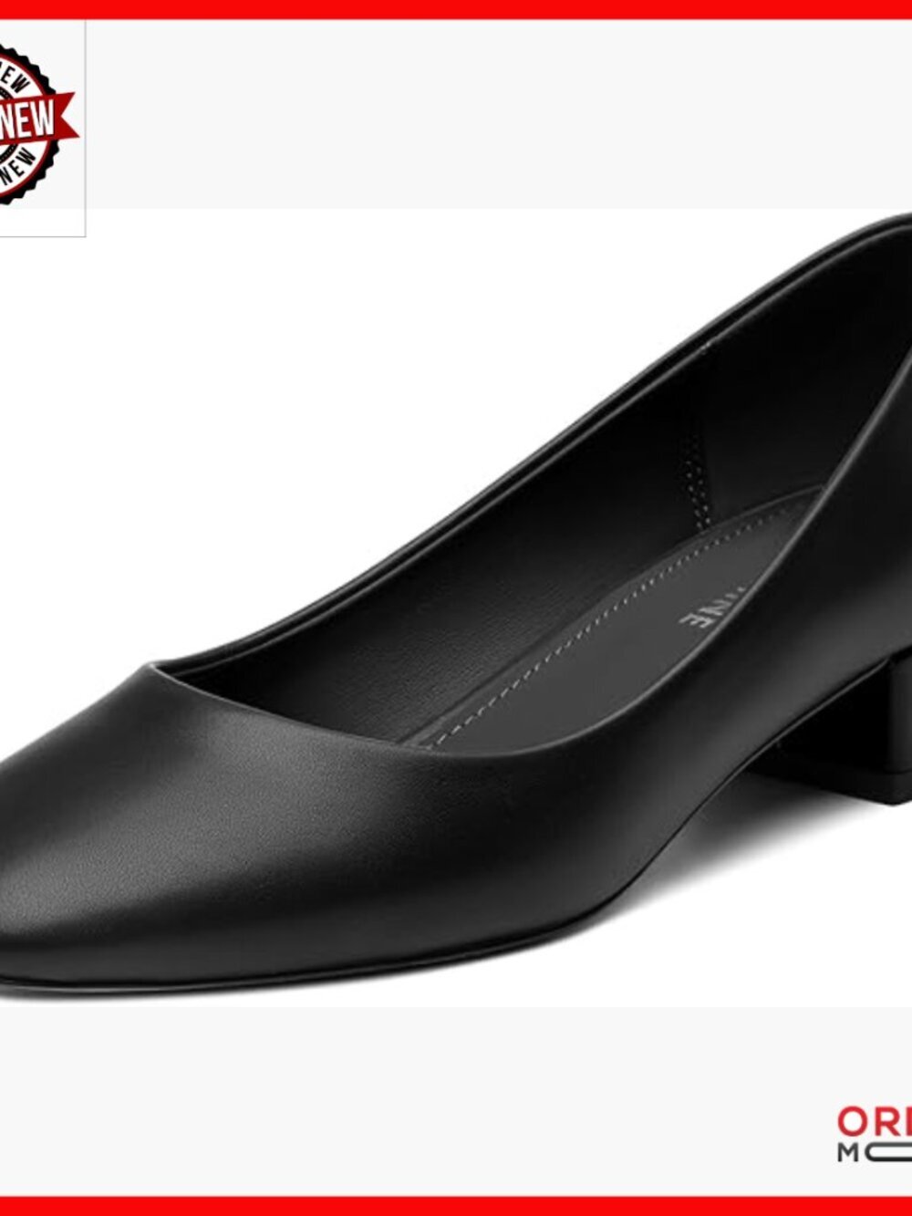 Low Heel Pumps 1.2 Inch Square Toe Slip On Chunky Block Heel Comfortable Dress
